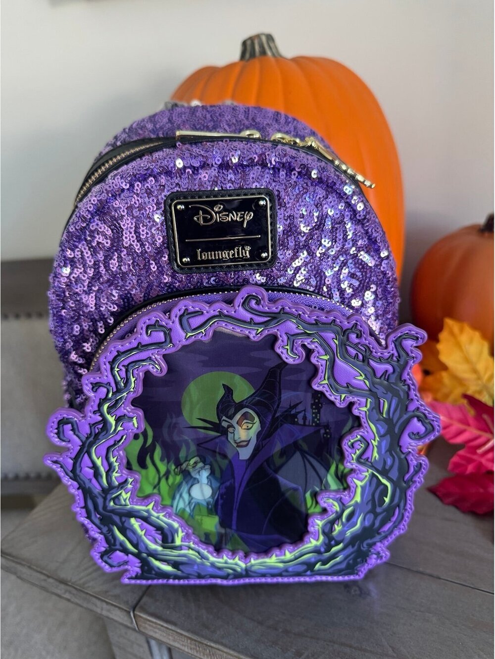 Loungefly Disney Sleeping Beauty Maleficent Lenticular Mini Backpack UK Exc.